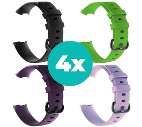 Strap-it Zwart - Paars - Lila - Groen Charge 4 / 3 bundel - Maat M/L