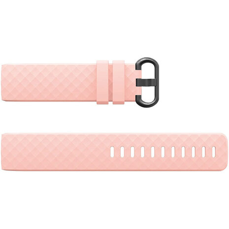 Strap-it Siliconen bandjes geschikt voor Fitbit Charge 4 bandje - Bundel van 4 bandjes - Sport bandje Geschikt voor Fitbit Charge 3 bandje - Set bandjes 4x Paars - Wit - Rood - Lichtroze - Maat S/M (Small)