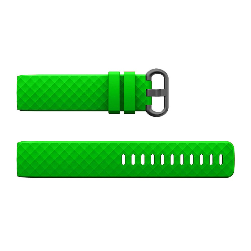 Strap-it Siliconen bandjes geschikt voor Fitbit Charge 4 bandje - Bundel van 4 bandjes - Sport bandje Geschikt voor Fitbit Charge 3 bandje - Set bandjes 4x Grijs - Lila - Wit - Groen - Maat M/L (Large)