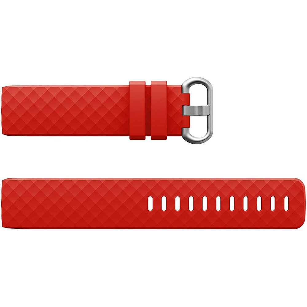 Strap-it Siliconen bandjes geschikt voor Fitbit Charge 4 bandje - Bundel van 4 bandjes - Sport bandje Geschikt voor Fitbit Charge 3 bandje - Set bandjes 4x Bruin - Grijs - Rood - Groen - Maat S/M (Small)