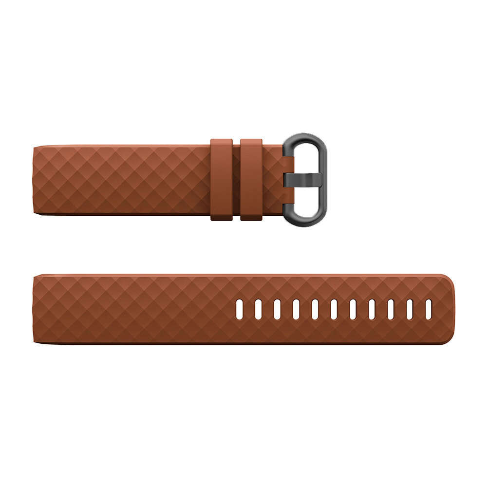 Strap-it Siliconen bandjes geschikt voor Fitbit Charge 4 bandje - Bundel van 4 bandjes - Sport bandje Geschikt voor Fitbit Charge 3 bandje - Set bandjes 4x Zwart - Paars - Bruin - Rood - Maat M/L (Large)