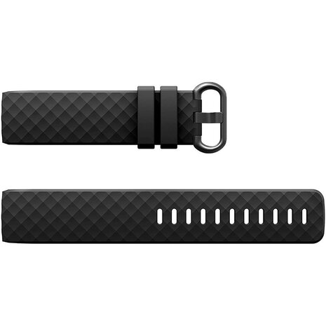 Strap-it Siliconen bandjes geschikt voor Fitbit Charge 4 bandje - Bundel van 4 bandjes - Sport bandje Geschikt voor Fitbit Charge 3 bandje - Set bandjes 4x Zwart - Grijs - Lichtroze - Groen - Maat M/L (Large)
