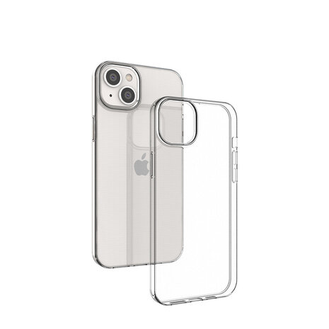 Ceezs Ceezs geschikt voor iPhone 14 Plus ultra thin siliconen hoesje (transparant) + ShieldCase screenprotector - beschermglas iPhone bescherming - iPhone case bescherm hoesje + Screenprotector