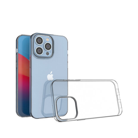 Ceezs Ceezs geschikt voor iPhone 14 Pro Max ultra thin siliconen hoesje (transparant) + ShieldCase screenprotector - beschermglas iPhone bescherming - iPhone case bescherm hoesje + Screenprotector
