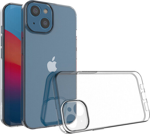 Ceezs Ceezs Siliconen hoesje met camerabescherming geschikt voor iPhone 14 Plus transparant + ShieldCase screenprotector - beschermglas iPhone bescherming - iPhone case bescherm hoesje + Screenprotector