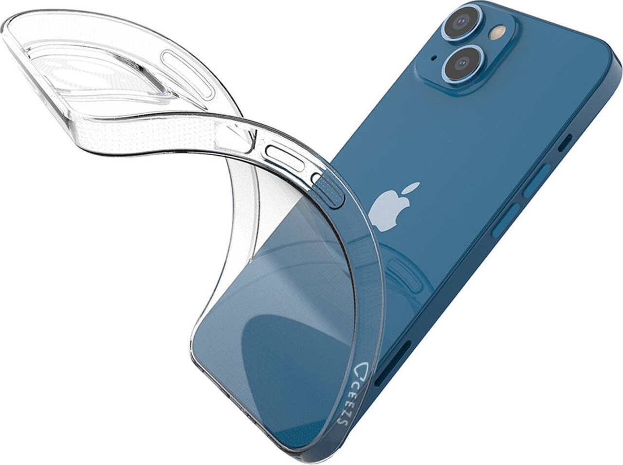 Ceezs Ceezs Siliconen hoesje met camerabescherming geschikt voor iPhone 14 Plus transparant + ShieldCase screenprotector - beschermglas iPhone bescherming - iPhone case bescherm hoesje + Screenprotector