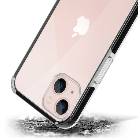 Coverzs Coverzs geschikt voor iPhone 14 3in1 shock case (transparant) + ShieldCase screenprotector - beschermglas iPhone bescherming - iPhone case bescherm hoesje + Screenprotector