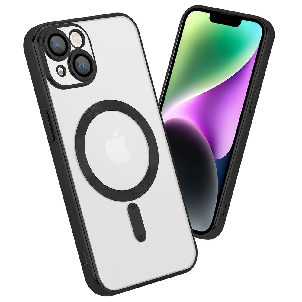 Coverzs Coverzs geschikt voor iPhone 14 Magsafe hoesje met camera cover (zwart) + ShieldCase screenprotector - beschermglas iPhone bescherming - iPhone case bescherm hoesje + Screenprotector