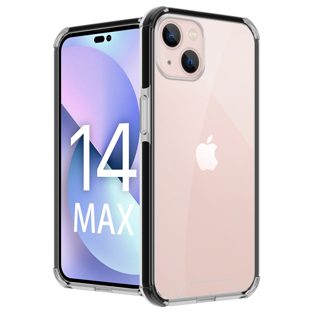 Coverzs Coverzs geschikt voor iPhone 14 Plus 3in1 shock case (transparant) + ShieldCase screenprotector - beschermglas iPhone bescherming - iPhone case bescherm hoesje + Screenprotector