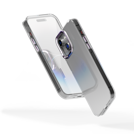 Coverzs Coverzs geschikt voor iPhone 14 Plus hard case met metalen camera bumper (paars) + ShieldCase screenprotector - beschermglas iPhone bescherming - iPhone case bescherm hoesje + Screenprotector