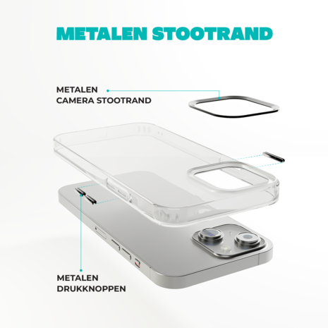 Coverzs Coverzs geschikt voor iPhone 14 Plus hard case met metalen camera bumper (zwart) + ShieldCase screenprotector - beschermglas iPhone bescherming - iPhone case bescherm hoesje + Screenprotector