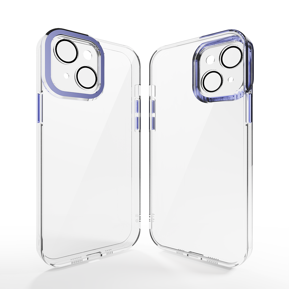 Coverzs Coverzs geschikt voor iPhone 14 Plus hoesje transparant camera cover (donkerblauw) + ShieldCase screenprotector - beschermglas iPhone bescherming - iPhone case bescherm hoesje + Screenprotector