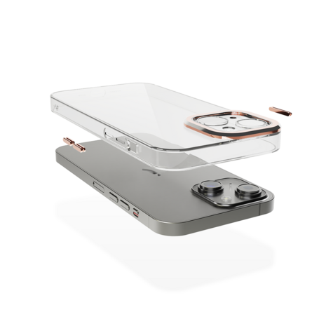 Coverzs Coverzs geschikt voor iPhone 14 Plus hoesje transparant camera cover (roze) + ShieldCase screenprotector - beschermglas iPhone bescherming - iPhone case bescherm hoesje + Screenprotector