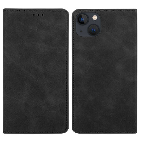 Coverzs Coverzs geschikt voor iPhone 14 Plus Luxe bookcase (zwart) + ShieldCase screenprotector - beschermglas iPhone bescherming - iPhone case bescherm hoesje + Screenprotector