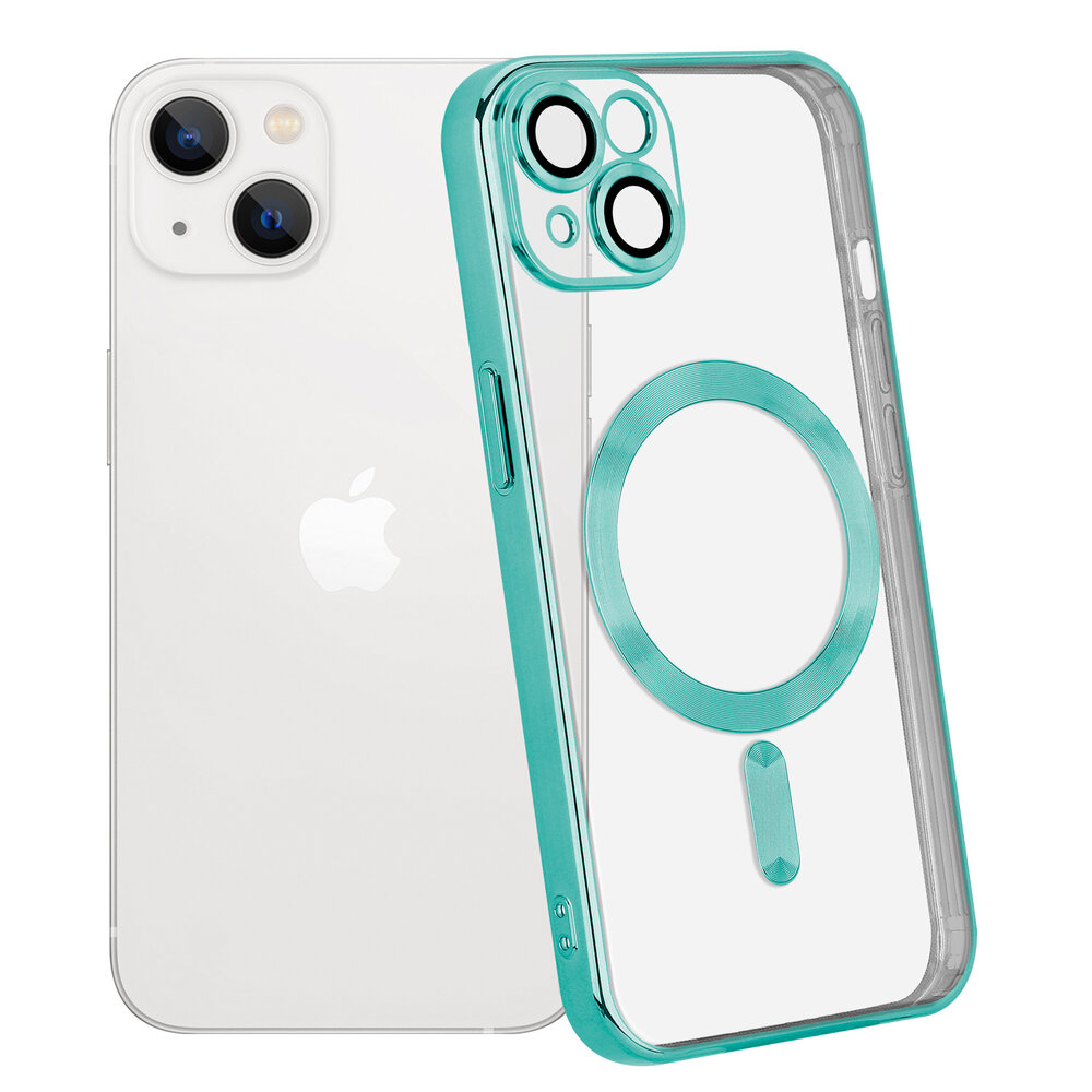 Coverzs Coverzs geschikt voor iPhone 14 Plus Magsafe hoesje met camera cover (groen) + ShieldCase screenprotector - beschermglas iPhone bescherming - iPhone case bescherm hoesje + Screenprotector