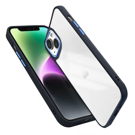 Coverzs Coverzs geschikt voor iPhone 14 Plus solid bumper hoesje mat (blauw) + ShieldCase screenprotector - beschermglas iPhone bescherming - iPhone case bescherm hoesje + Screenprotector Coverzs Coverzs geschikt voor iPhone 14 Plus solid bumper hoesje mat (blauw) + ShieldCase screenprotector - beschermglas iPhone bescherming - iPhone case bescherm hoesje + Screenprotector