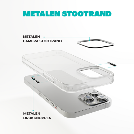 Coverzs Coverzs geschikt voor iPhone 14 Pro hard case met metalen camera bumper (zwart) + ShieldCase screenprotector - beschermglas iPhone bescherming - iPhone case bescherm hoesje + Screenprotector