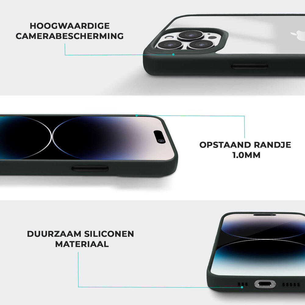 Coverzs Coverzs geschikt voor iPhone 14 Pro hoesje acryl rand mat (groen) + ShieldCase screenprotector - beschermglas iPhone bescherming - iPhone case bescherm hoesje + Screenprotector Coverzs Coverzs geschikt voor iPhone 14 Pro hoesje acryl rand mat (groen) + ShieldCase screenprotector - beschermglas iPhone bescherming - iPhone case bescherm hoesje + Screenprotector