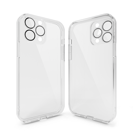 Coverzs Coverzs geschikt voor iPhone 14 Pro hoesje clear soft case camera cover (transparant) + ShieldCase screenprotector - beschermglas iPhone bescherming - iPhone case bescherm hoesje + Screenprotector