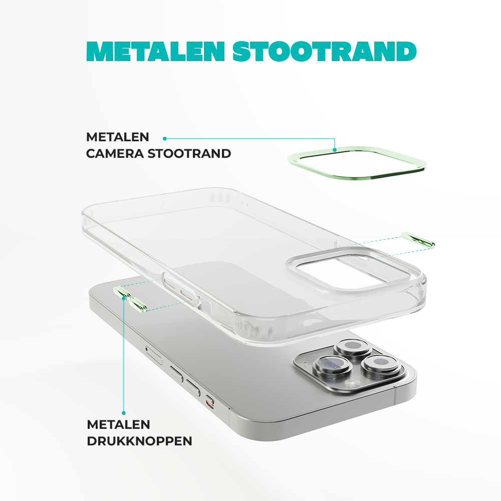Coverzs Coverzs geschikt voor iPhone 14 Pro Max hard case met metalen camera bumper (groen) + ShieldCase screenprotector - beschermglas iPhone bescherming - iPhone case bescherm hoesje + Screenprotector