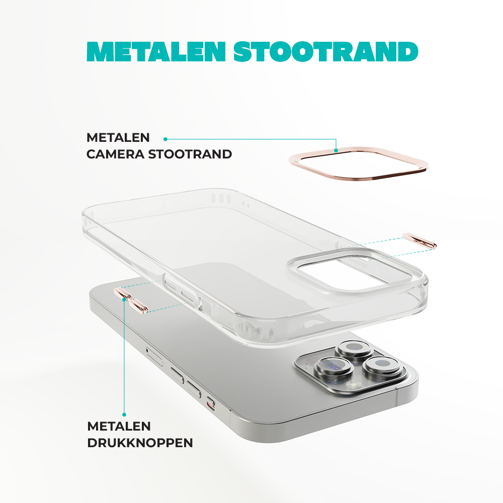 Coverzs Coverzs geschikt voor iPhone 14 Pro Max hard case met metalen camera bumper (roze) + ShieldCase screenprotector - beschermglas iPhone bescherming - iPhone case bescherm hoesje + Screenprotector