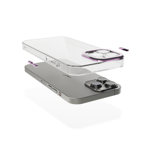 Coverzs Coverzs geschikt voor iPhone 14 Pro Max hoesje transparant camera cover (paars) + ShieldCase screenprotector - beschermglas iPhone bescherming - iPhone case bescherm hoesje + Screenprotector