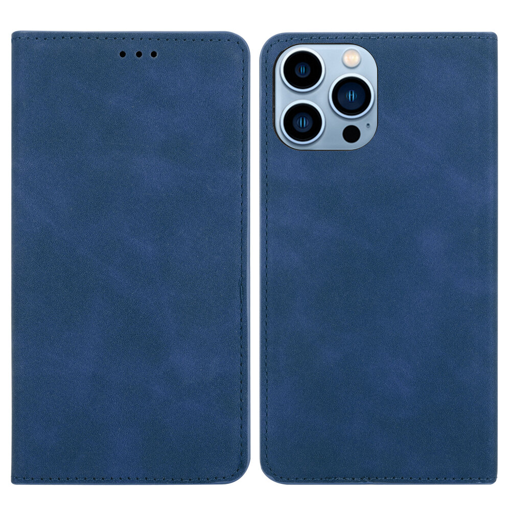 Coverzs Coverzs geschikt voor iPhone 14 Pro Max Luxe bookcase (blauw) + ShieldCase screenprotector - beschermglas iPhone bescherming - iPhone case bescherm hoesje + Screenprotector