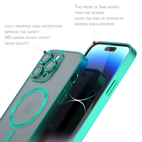 Coverzs Coverzs geschikt voor iPhone 14 Pro Max Magsafe hoesje met camera cover (groen) + ShieldCase screenprotector - beschermglas iPhone bescherming - iPhone case bescherm hoesje + Screenprotector Coverzs Coverzs geschikt voor iPhone 14 Pro Max Magsafe hoesje met camera cover (groen) + ShieldCase screenprotector - beschermglas iPhone bescherming - iPhone case bescherm hoesje + Screenprotector