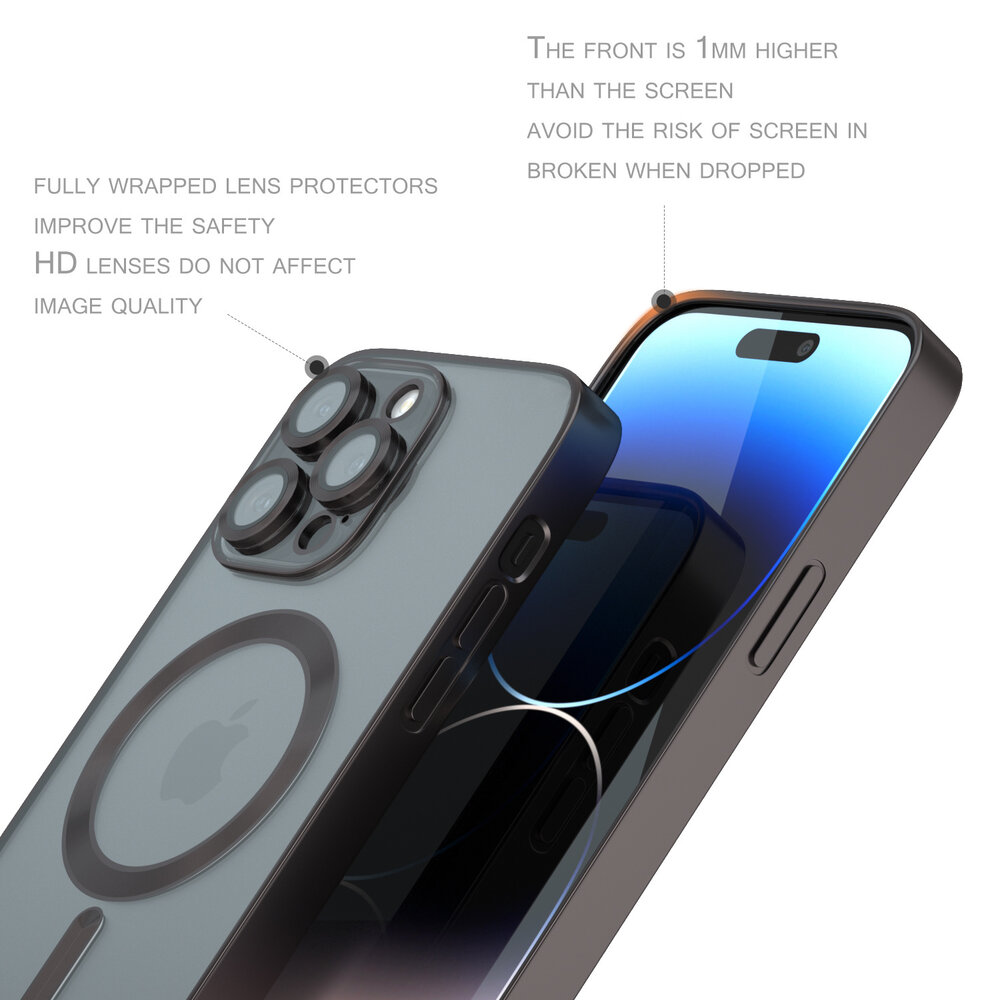 Coverzs Coverzs geschikt voor iPhone 14 Pro Max Magsafe hoesje met camera cover (zwart) + ShieldCase screenprotector - beschermglas iPhone bescherming - iPhone case bescherm hoesje + Screenprotector Coverzs Coverzs geschikt voor iPhone 14 Pro Max Magsafe hoesje met camera cover (zwart) + ShieldCase screenprotector - beschermglas iPhone bescherming - iPhone case bescherm hoesje + Screenprotector