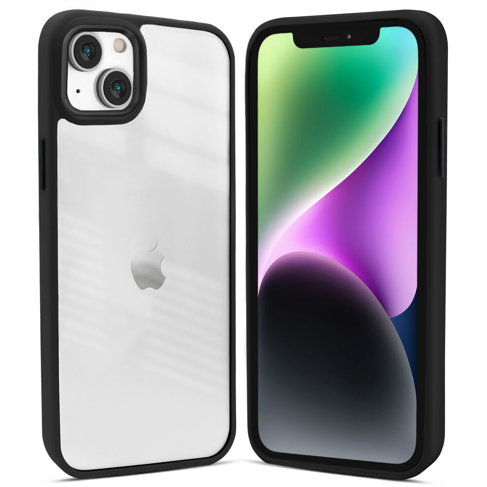 Coverzs Coverzs geschikt voor iPhone 14 solid bumper hoesje mat (zwart) + ShieldCase screenprotector - beschermglas iPhone bescherming - iPhone case bescherm hoesje + Screenprotector Coverzs Coverzs geschikt voor iPhone 14 solid bumper hoesje mat (zwart) + ShieldCase screenprotector - beschermglas iPhone bescherming - iPhone case bescherm hoesje + Screenprotector
