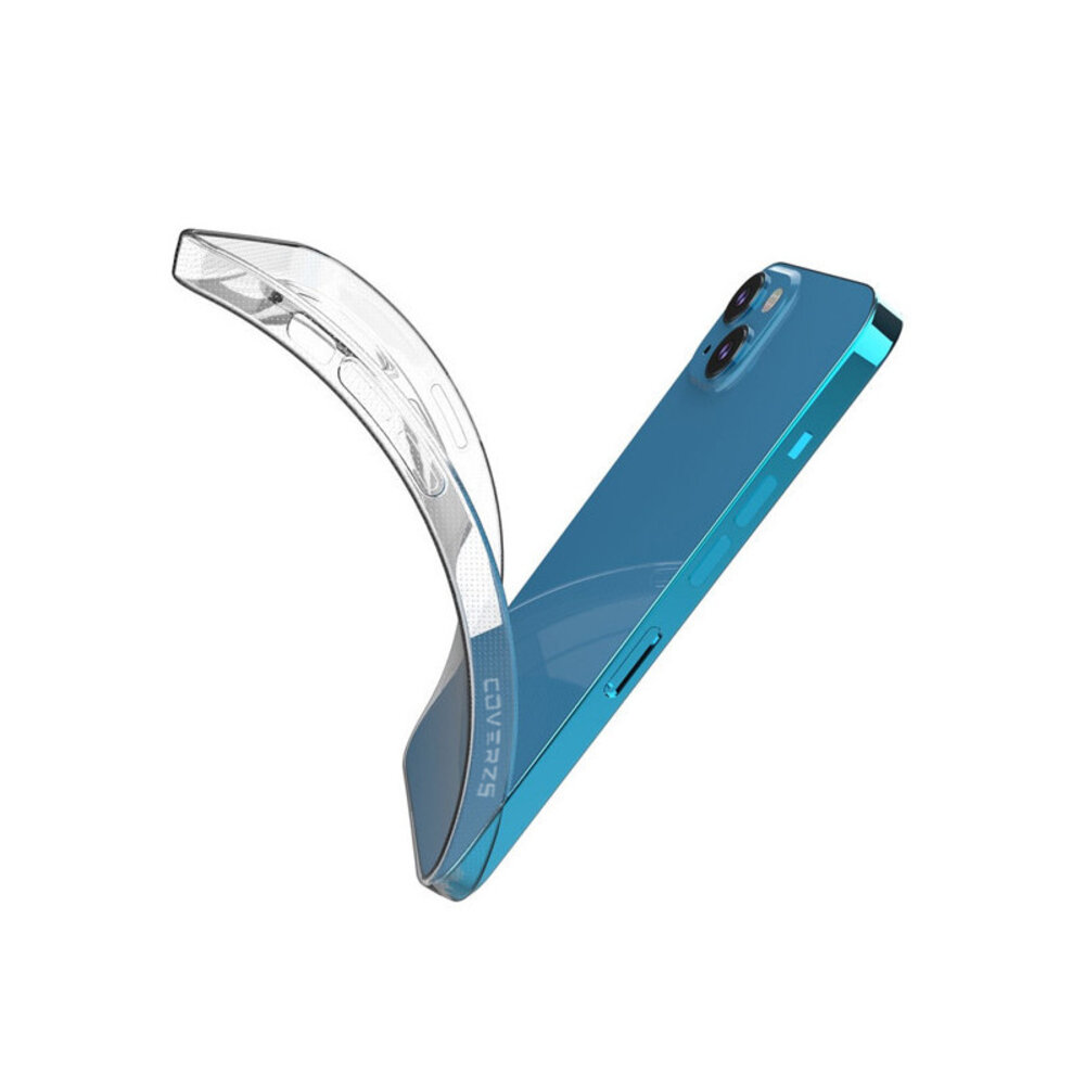 Coverzs Coverzs geschikt voor iPhone 14 TPU hoesje (transparant) + ShieldCase screenprotector - beschermglas iPhone bescherming - iPhone case bescherm hoesje + Screenprotector