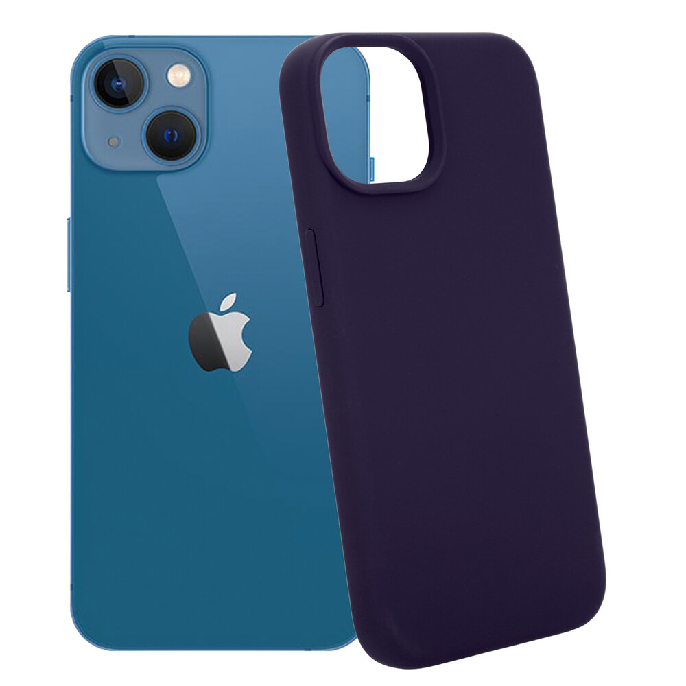 Coverzs Coverzs Luxe Liquid Silicone case geschikt voor iPhone 14 (navy blauw) + ShieldCase screenprotector - beschermglas iPhone bescherming - iPhone case bescherm hoesje + Screenprotector