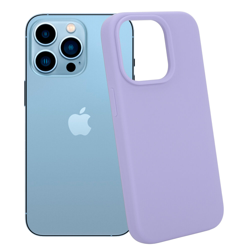 Coverzs Coverzs Luxe Liquid Silicone case geschikt voor iPhone 14 Pro (paars) + ShieldCase screenprotector - beschermglas iPhone bescherming - iPhone case bescherm hoesje + Screenprotector