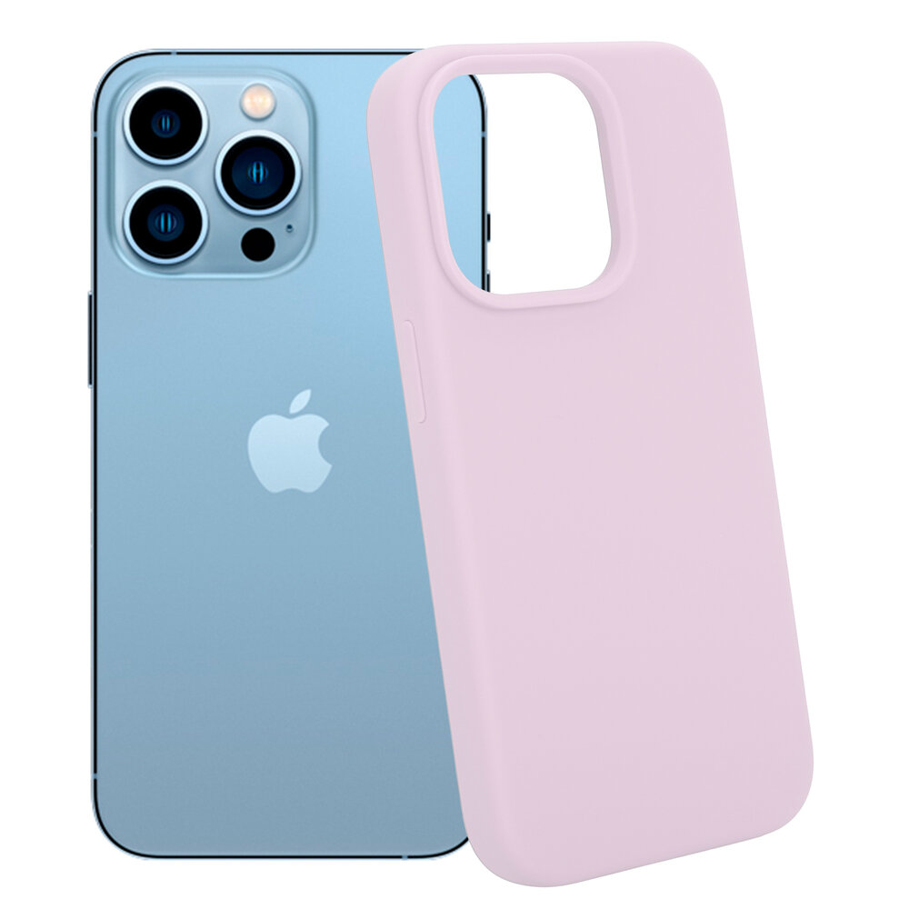 Coverzs Coverzs Luxe Liquid Silicone case geschikt voor iPhone 14 Pro (roze) + ShieldCase screenprotector - beschermglas iPhone bescherming - iPhone case bescherm hoesje + Screenprotector