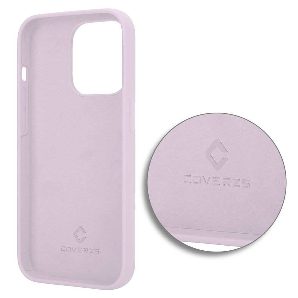 Coverzs Coverzs Luxe Liquid Silicone case geschikt voor iPhone 14 Pro (roze) + ShieldCase screenprotector - beschermglas iPhone bescherming - iPhone case bescherm hoesje + Screenprotector