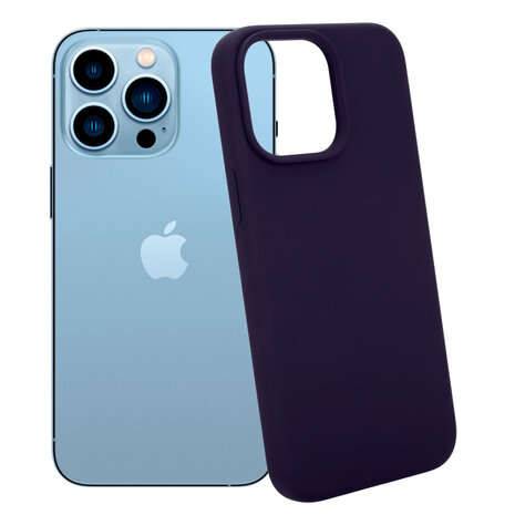 Coverzs Coverzs Luxe Liquid Silicone case geschikt voor iPhone 14 Pro Max (navy blauw) + ShieldCase screenprotector - beschermglas iPhone bescherming - iPhone case bescherm hoesje + Screenprotector