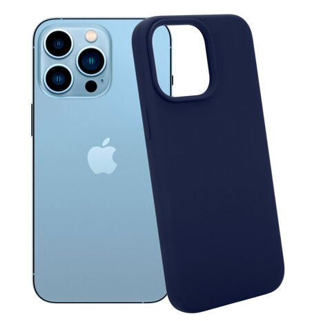 Coverzs Coverzs Luxe Liquid Silicone case geschikt voor iPhone 14 Pro Max (royaal blauw) + ShieldCase screenprotector - beschermglas iPhone bescherming - iPhone case bescherm hoesje + Screenprotector