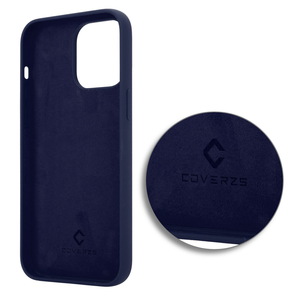 Coverzs Coverzs Luxe Liquid Silicone case geschikt voor iPhone 14 Pro Max (royaal blauw) + ShieldCase screenprotector - beschermglas iPhone bescherming - iPhone case bescherm hoesje + Screenprotector