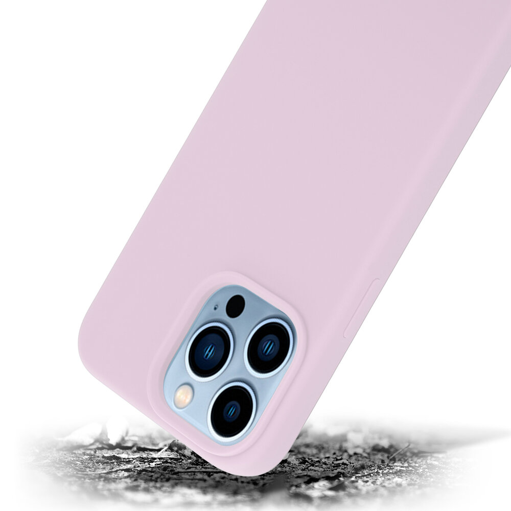 Coverzs Coverzs Luxe Liquid Silicone case geschikt voor iPhone 14 Pro Max (roze) + ShieldCase screenprotector - beschermglas iPhone bescherming - iPhone case bescherm hoesje + Screenprotector