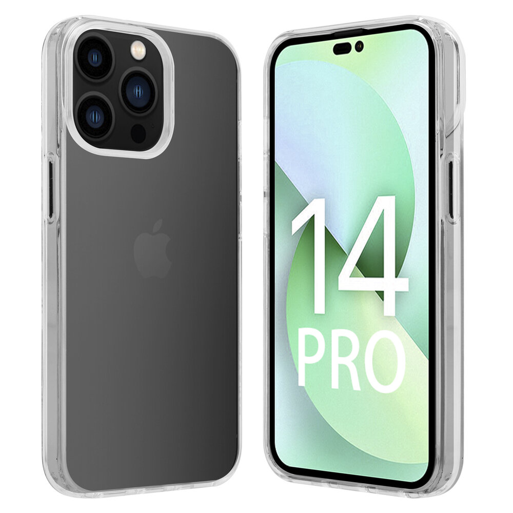 Coverzs Coverzs Luxe Shock case geschikt voor iPhone 14 Pro (transparant)  + ShieldCase screenprotector - beschermglas iPhone bescherming - iPhone case bescherm hoesje + Screenprotector