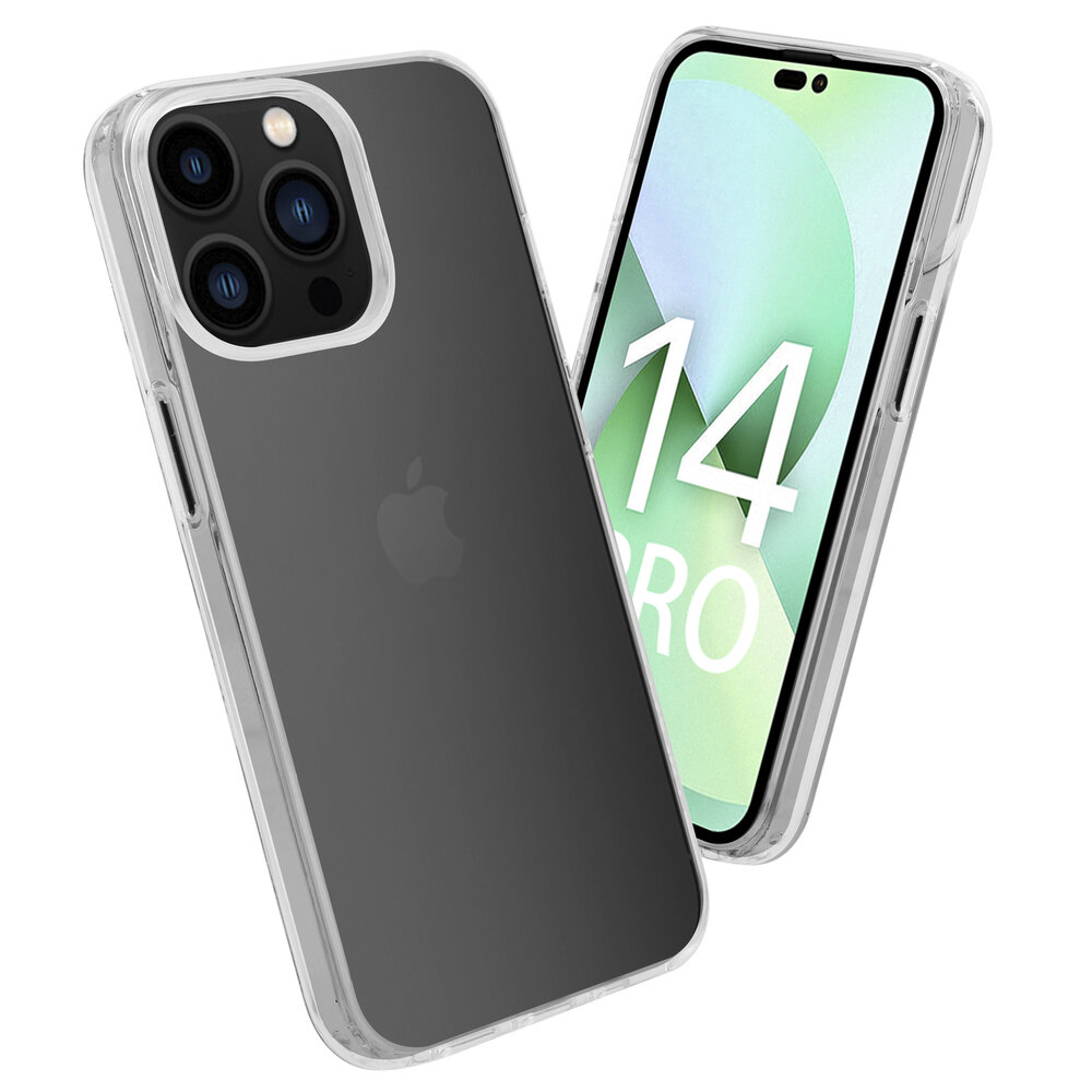 Coverzs Coverzs Luxe Shock case geschikt voor iPhone 14 Pro (transparant)  + ShieldCase screenprotector - beschermglas iPhone bescherming - iPhone case bescherm hoesje + Screenprotector