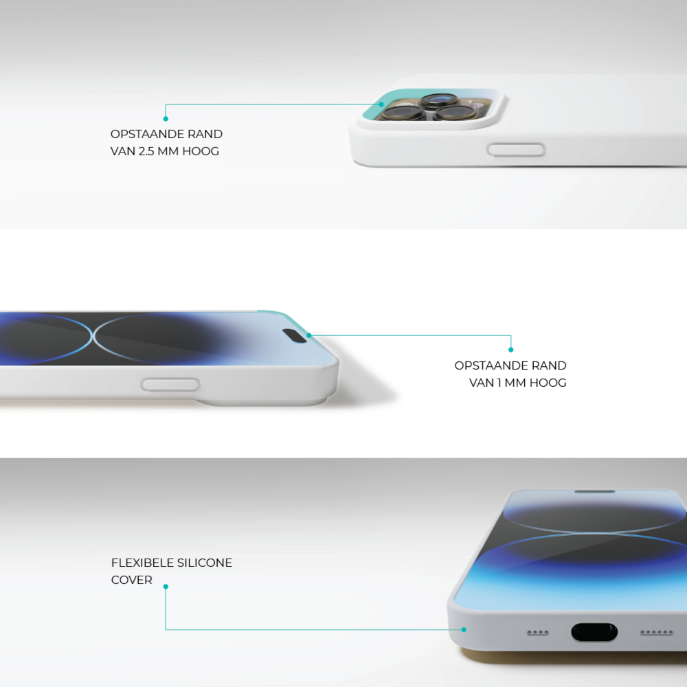 Coverzs Coverzs Solid silicone case geschikt voor iPhone 14 Plus (pastelblauw) + ShieldCase screenprotector - beschermglas iPhone bescherming - iPhone case bescherm hoesje + Screenprotector