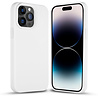 Coverzs Coverzs Solid silicone case geschikt voor iPhone 14 Pro (wit) + ShieldCase screenprotector - beschermglas iPhone bescherming - iPhone case bescherm hoesje + Screenprotector