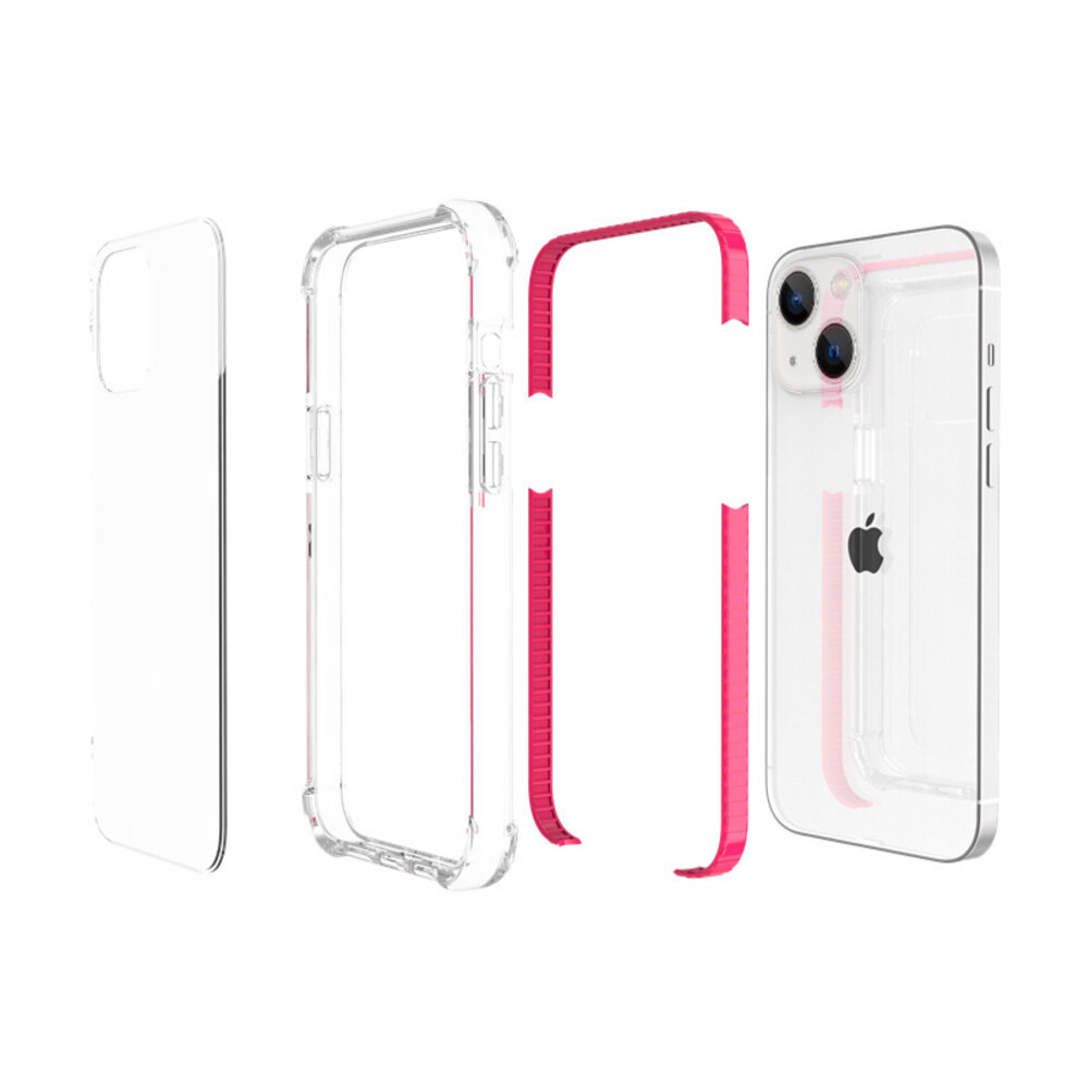 Shieldcase ShieldCase Bumper shock case geschikt voor iPhone 14 Plus (roze)  + ShieldCase screenprotector - beschermglas iPhone bescherming - iPhone case bescherm hoesje + Screenprotector