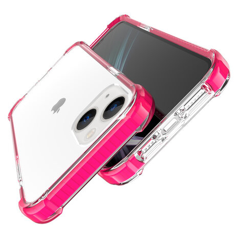 Shieldcase ShieldCase Bumper shock case geschikt voor iPhone 14 Plus (roze)  + ShieldCase screenprotector - beschermglas iPhone bescherming - iPhone case bescherm hoesje + Screenprotector