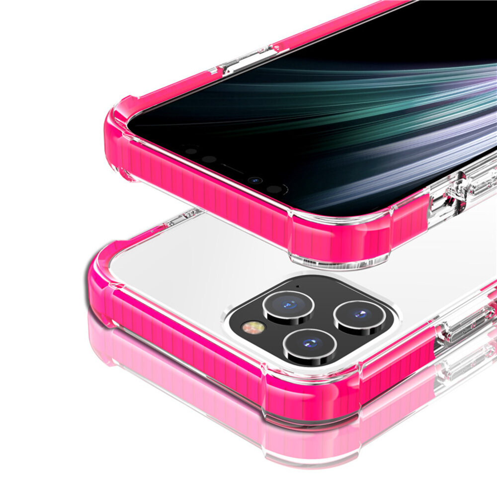 Shieldcase ShieldCase Bumper shock case geschikt voor iPhone 14 Pro (roze)  + ShieldCase screenprotector - beschermglas iPhone bescherming - iPhone case bescherm hoesje + Screenprotector