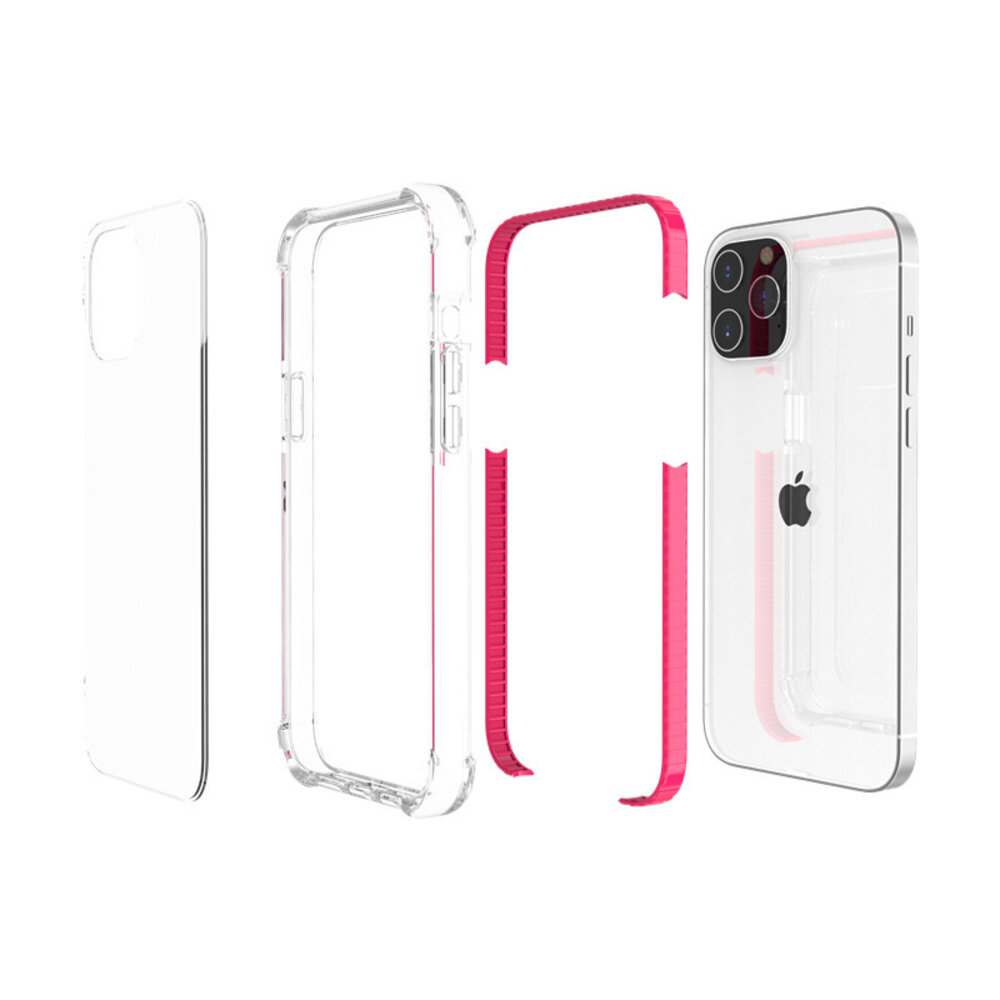 Shieldcase ShieldCase Bumper shock case geschikt voor iPhone 14 Pro (roze)  + ShieldCase screenprotector - beschermglas iPhone bescherming - iPhone case bescherm hoesje + Screenprotector