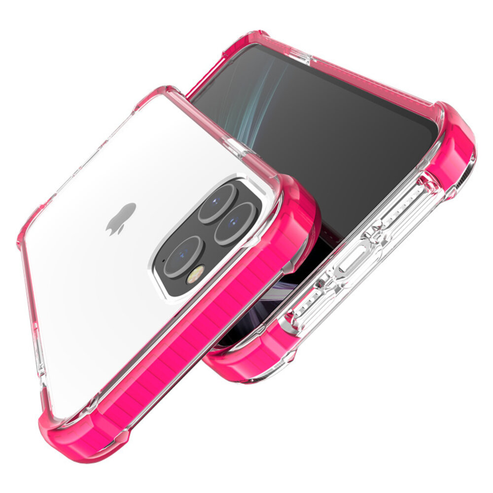 Shieldcase ShieldCase Bumper shock case geschikt voor iPhone 14 Pro (roze)  + ShieldCase screenprotector - beschermglas iPhone bescherming - iPhone case bescherm hoesje + Screenprotector