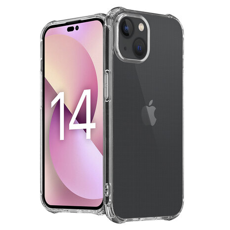 Shieldcase ShieldCase geschikt voor iPhone 14 Anti-Yellowing TPU shock case (transparant) + ShieldCase screenprotector - beschermglas iPhone bescherming - iPhone case bescherm hoesje + Screenprotector