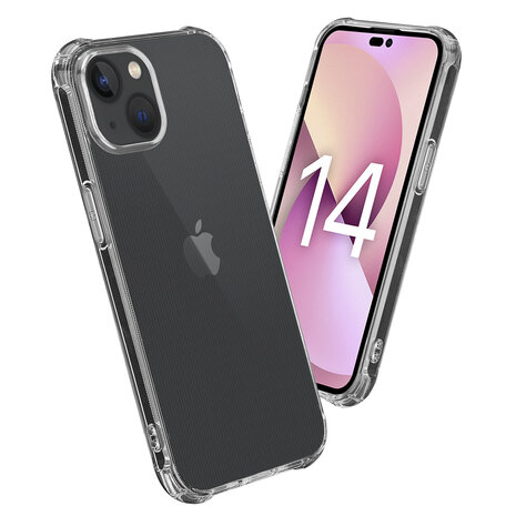 Shieldcase ShieldCase geschikt voor iPhone 14 Anti-Yellowing TPU shock case (transparant) + ShieldCase screenprotector - beschermglas iPhone bescherming - iPhone case bescherm hoesje + Screenprotector